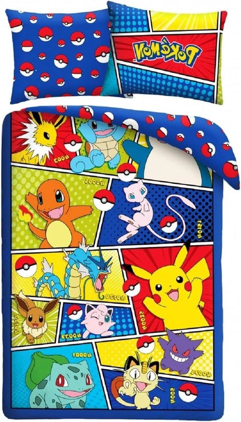 Set di copriletto e cuscini Kanto - copriletto 140 x 200 cm + cuscini 70 x 90 cm - reversibile - 100% cotone - multicolore
