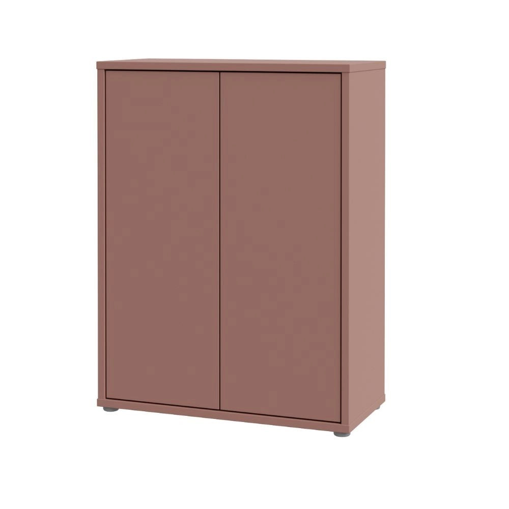 Mobile multiuso Medea 2 ante terracotta con 4 ripiani 74.5x35x99H