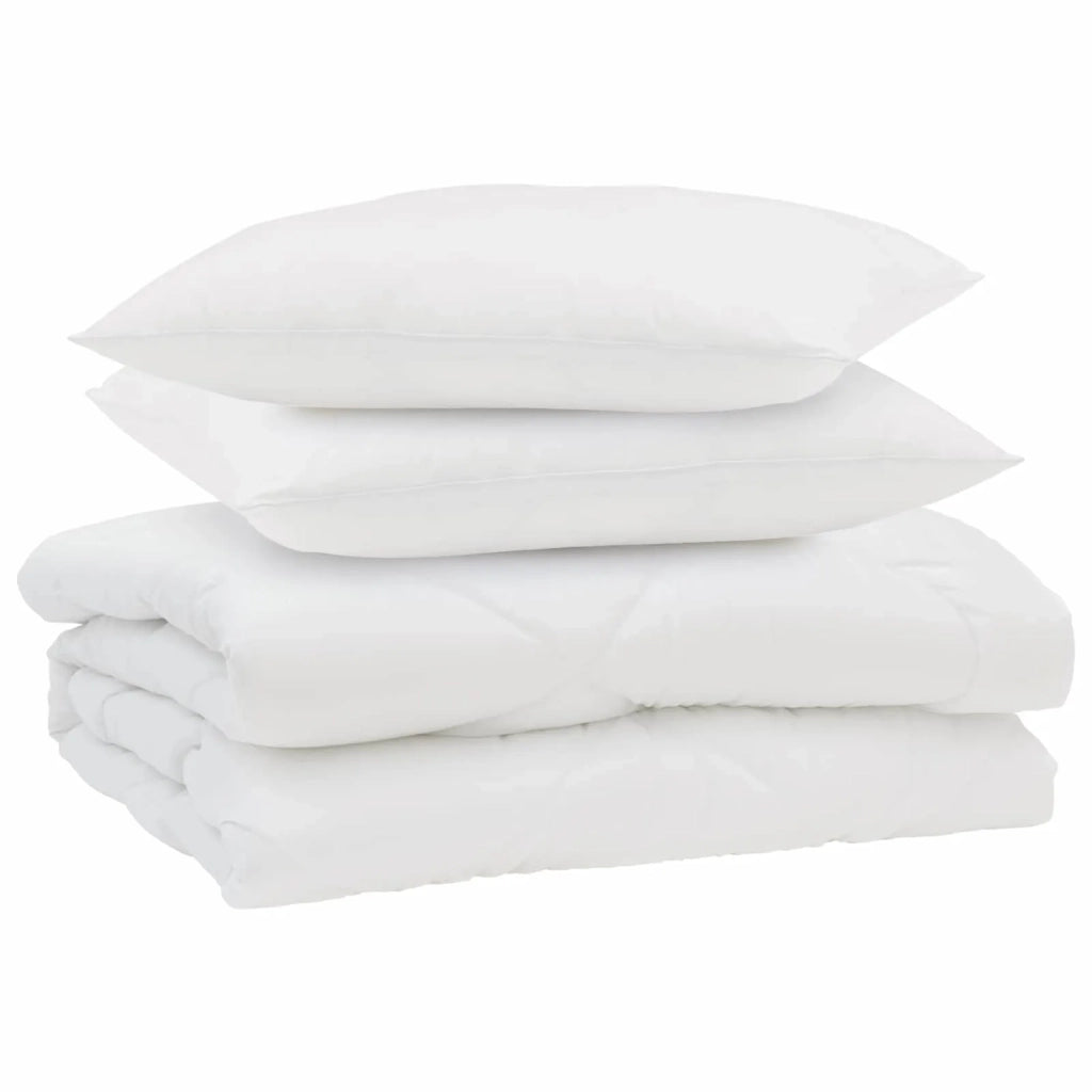 Duvet Estivo con cuscino 3 pcs Bianco Microfibra 3377329