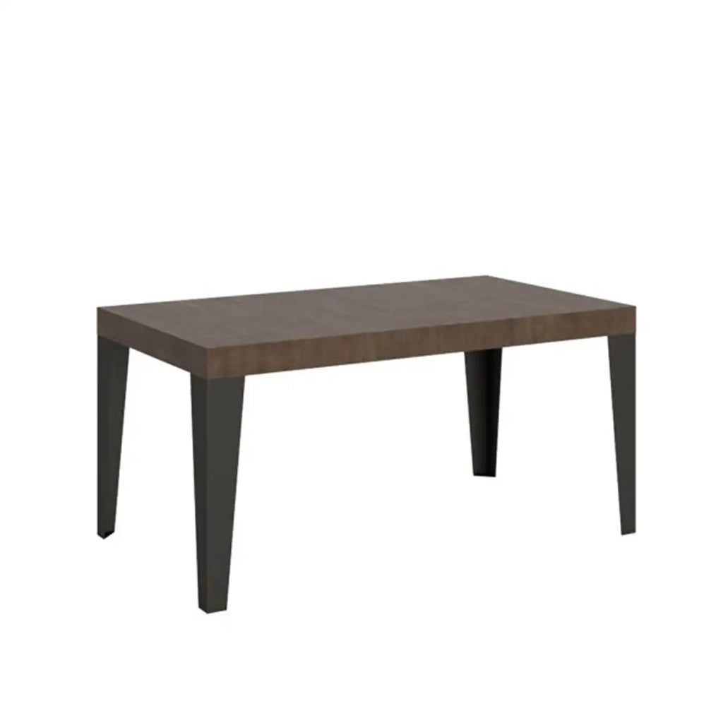 Tavolo allungabile 140/400x90 cm Flame Premium colore noce gambe antracite