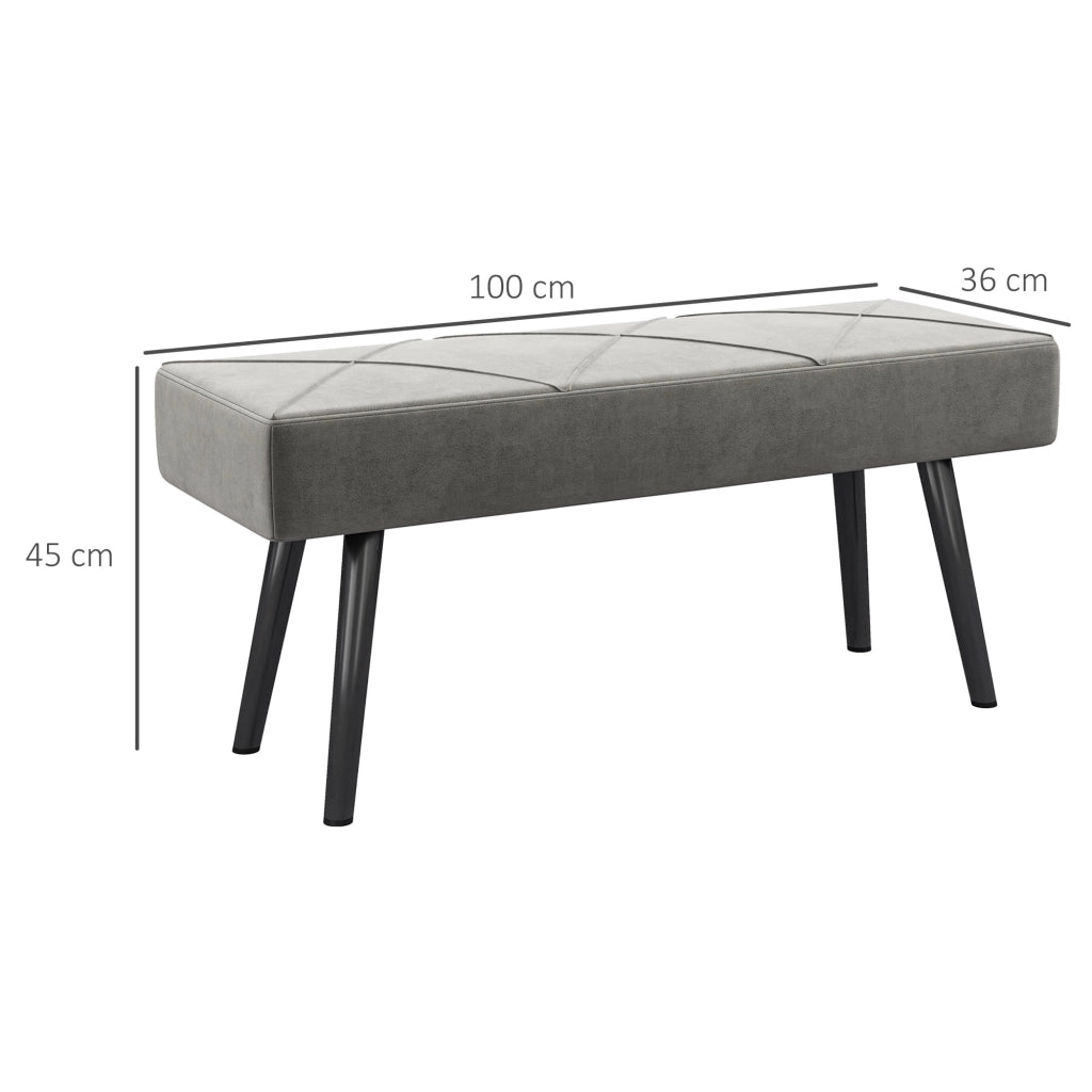 Panca letto imbottita ¨C Minimal ¨C Grigio 100x36x45 cm