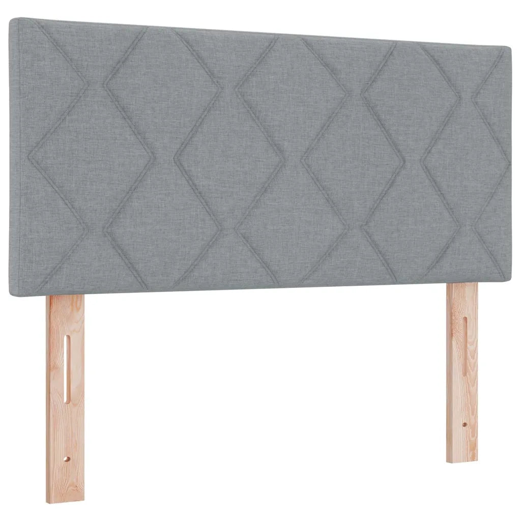 Letto a molle con materasso Grigio chiaro 90 x 190 cm Tessuto