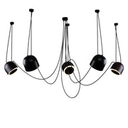 Lampada a sospensione DOBO Dohar nera 5 luci E14 80cm