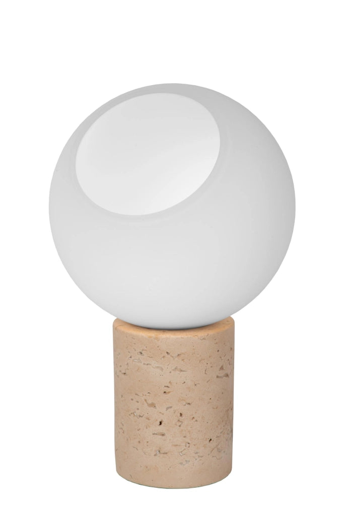 Lampada da tavolo Davin Lucide sfera vetro bianco E27