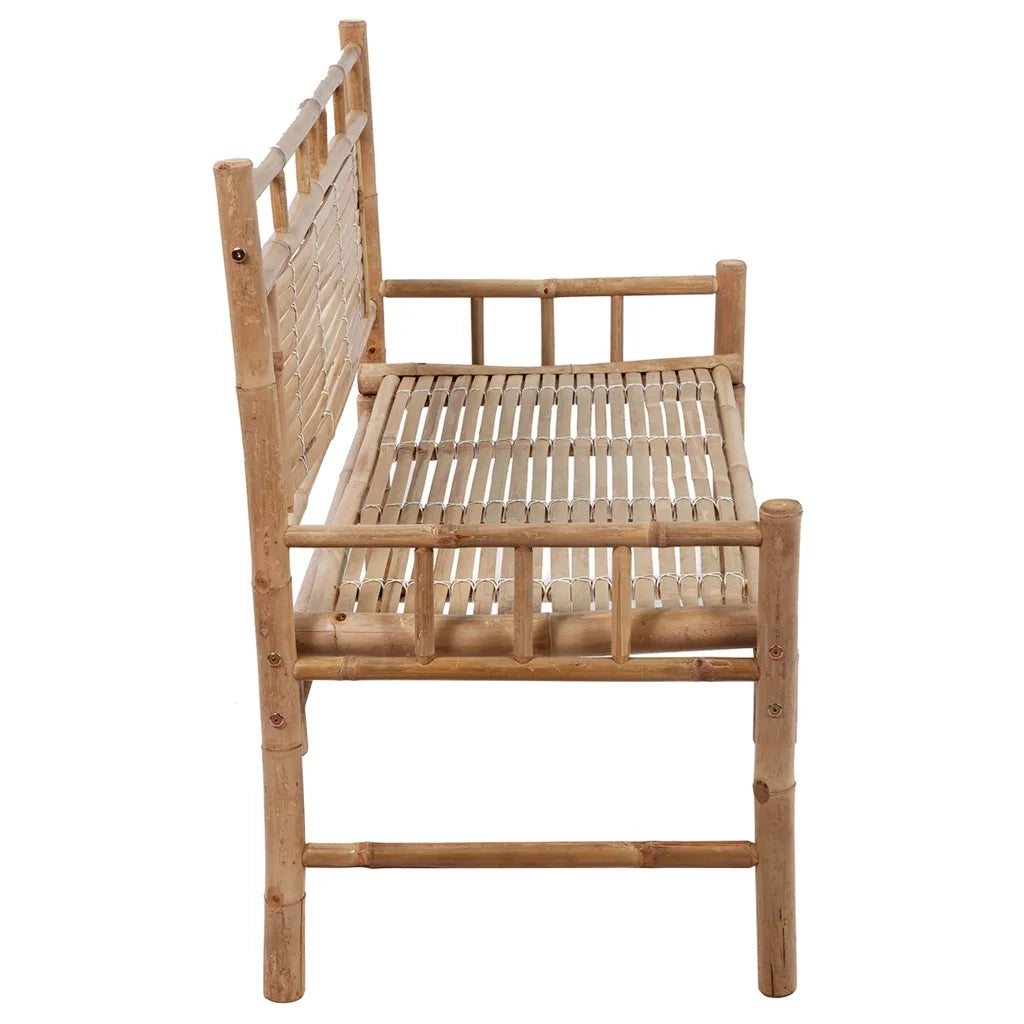 Panca da Giardino con Cuscino 120 cm in Bambù 3063896
