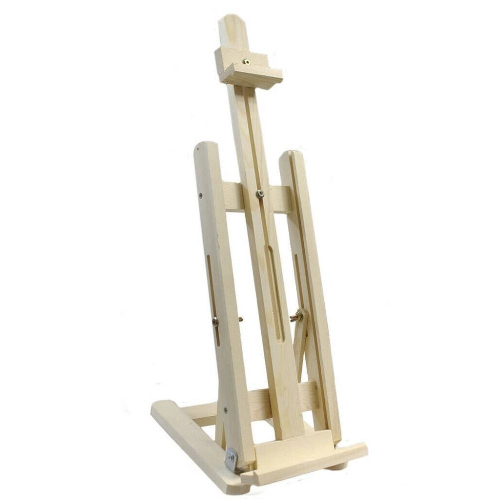 Trade Shop - Cavalletto Pittorico Legno Inclinabile Regolabile Per Pittura Tele Quadri 50cm -