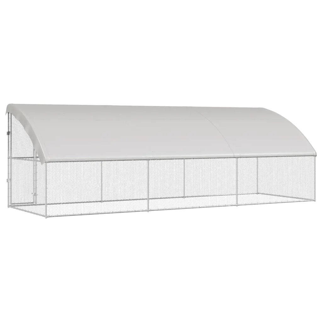 Gabbia per polli 3 pcs Argento 600 x 200 x 198,5 cm