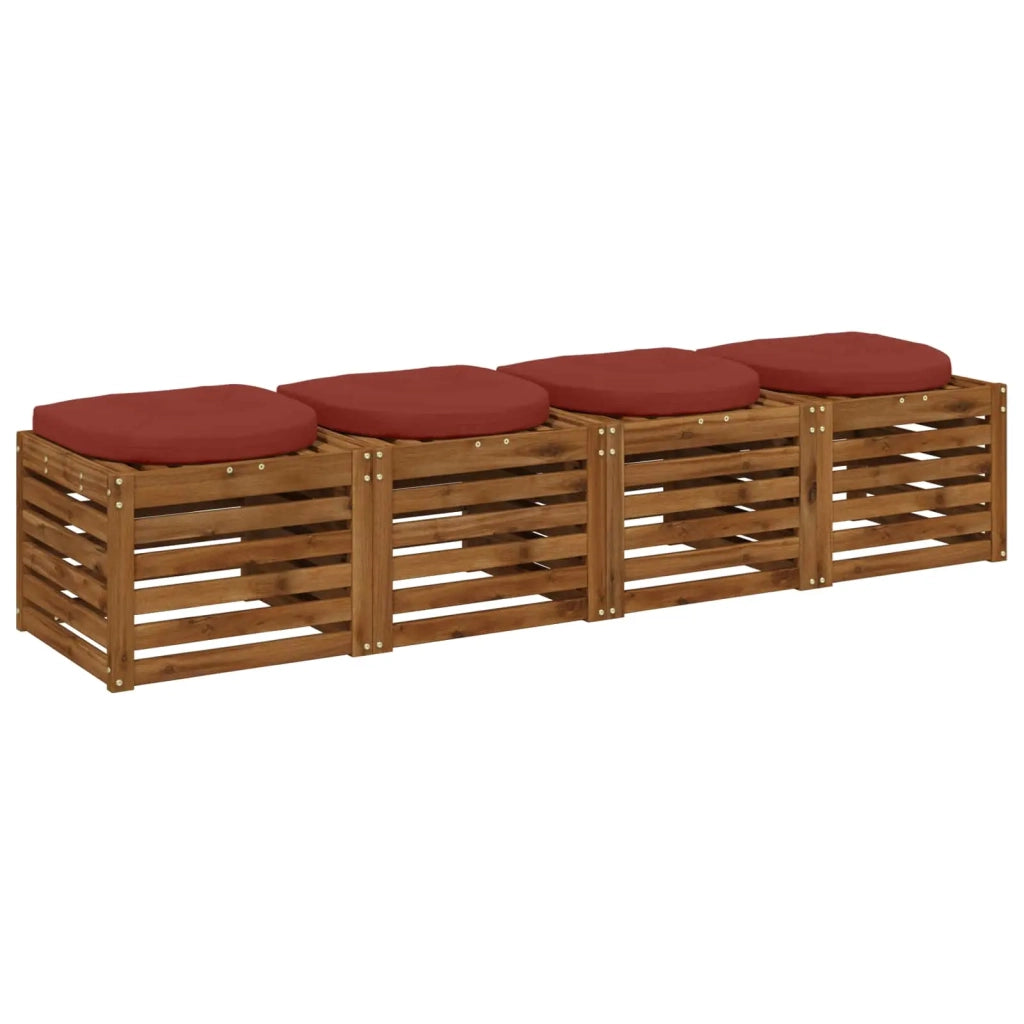 Cuscini per Sedia in 4 Pezzi 4 pz 100% Poliestere Rosso 945289