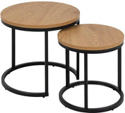 Set di 2 tavoli - design minimalista - metallo nero e melamina