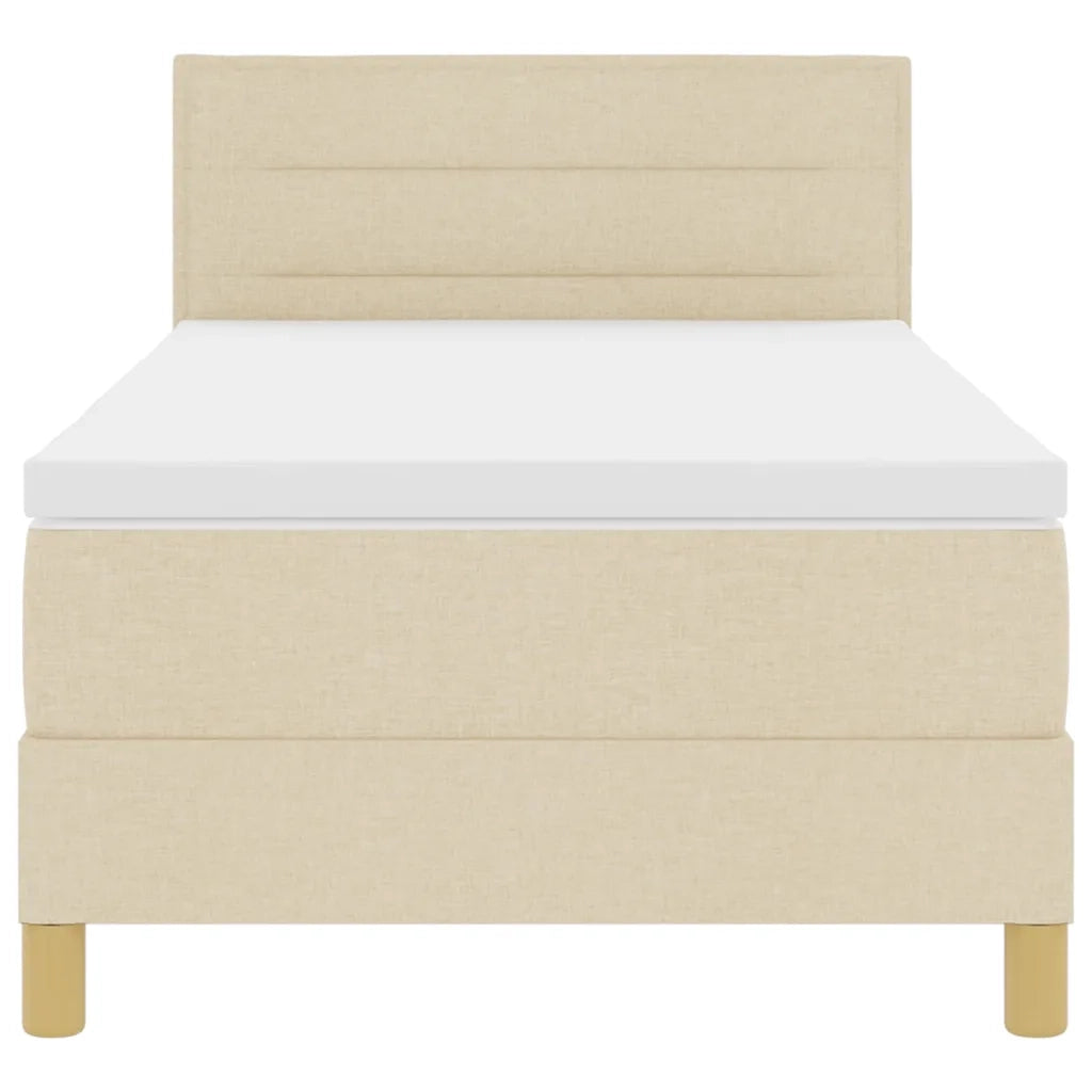 Letto a Sorgente LED con strisce LED Crema 100 x 200 cm Tessuto 3342343