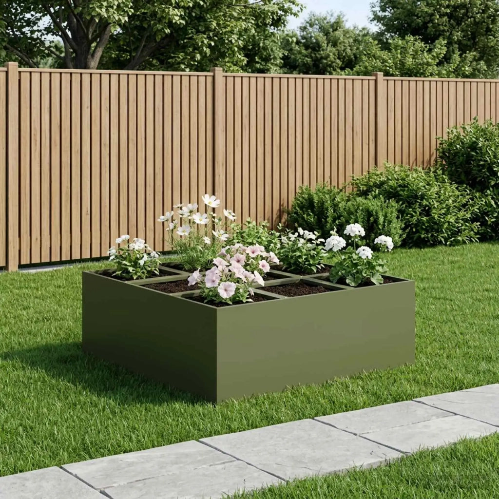 Vaso da giardino Verde Oliva 100 x 100 x 30 cm 8005746