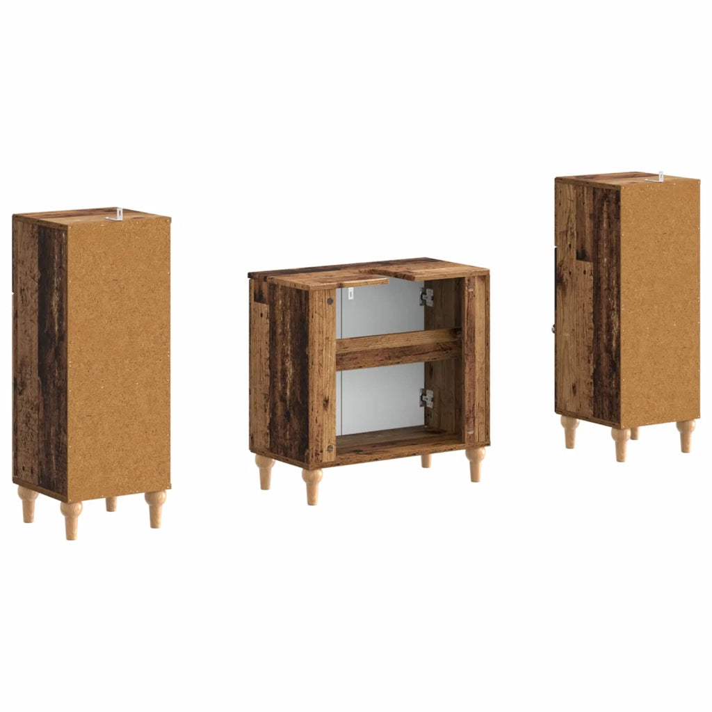 Set di Armadi da Bagno da 2 Pezzi ALKMAAR Legno antico 3417997