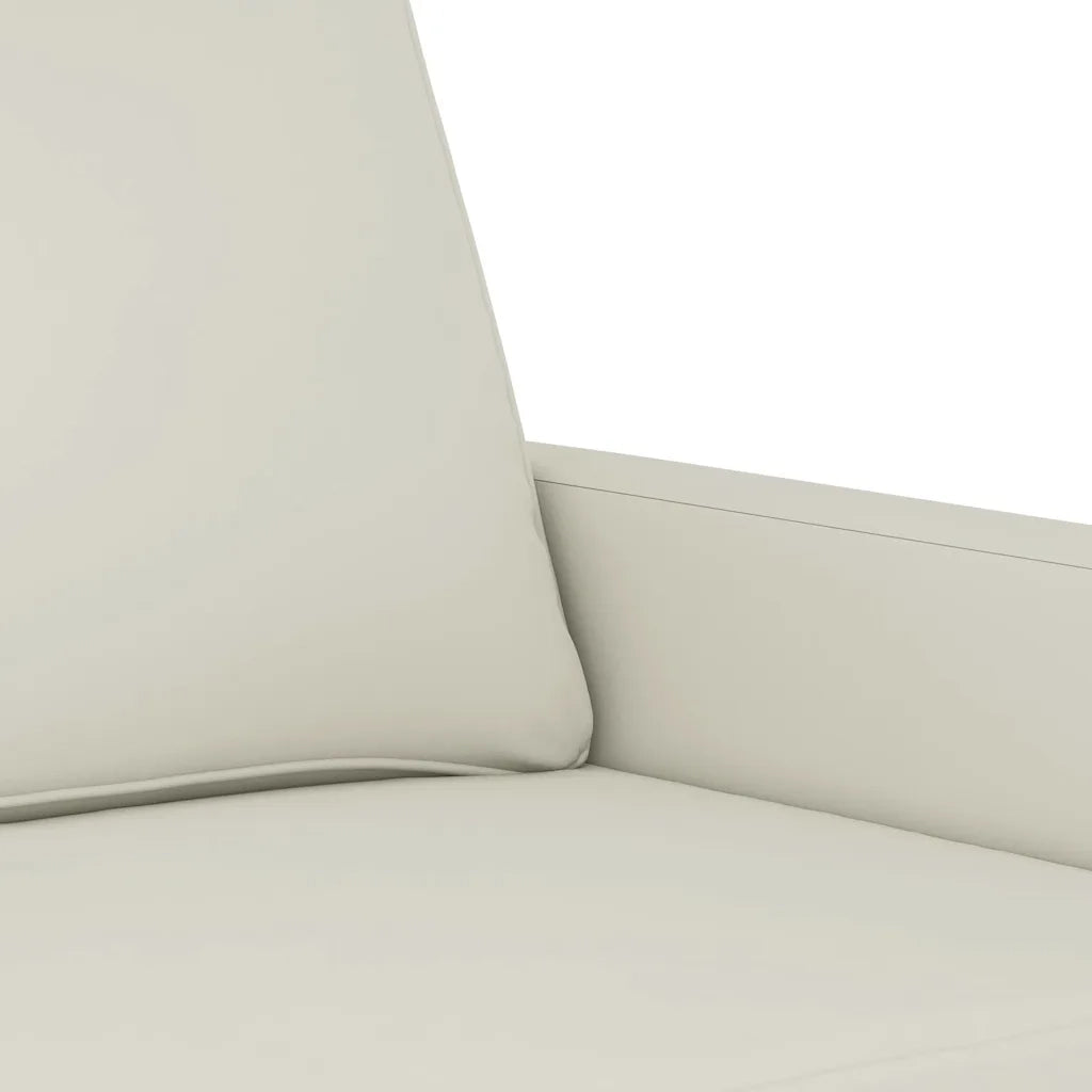 Set di Divani 3 pz con Cuscini Crema in Velluto