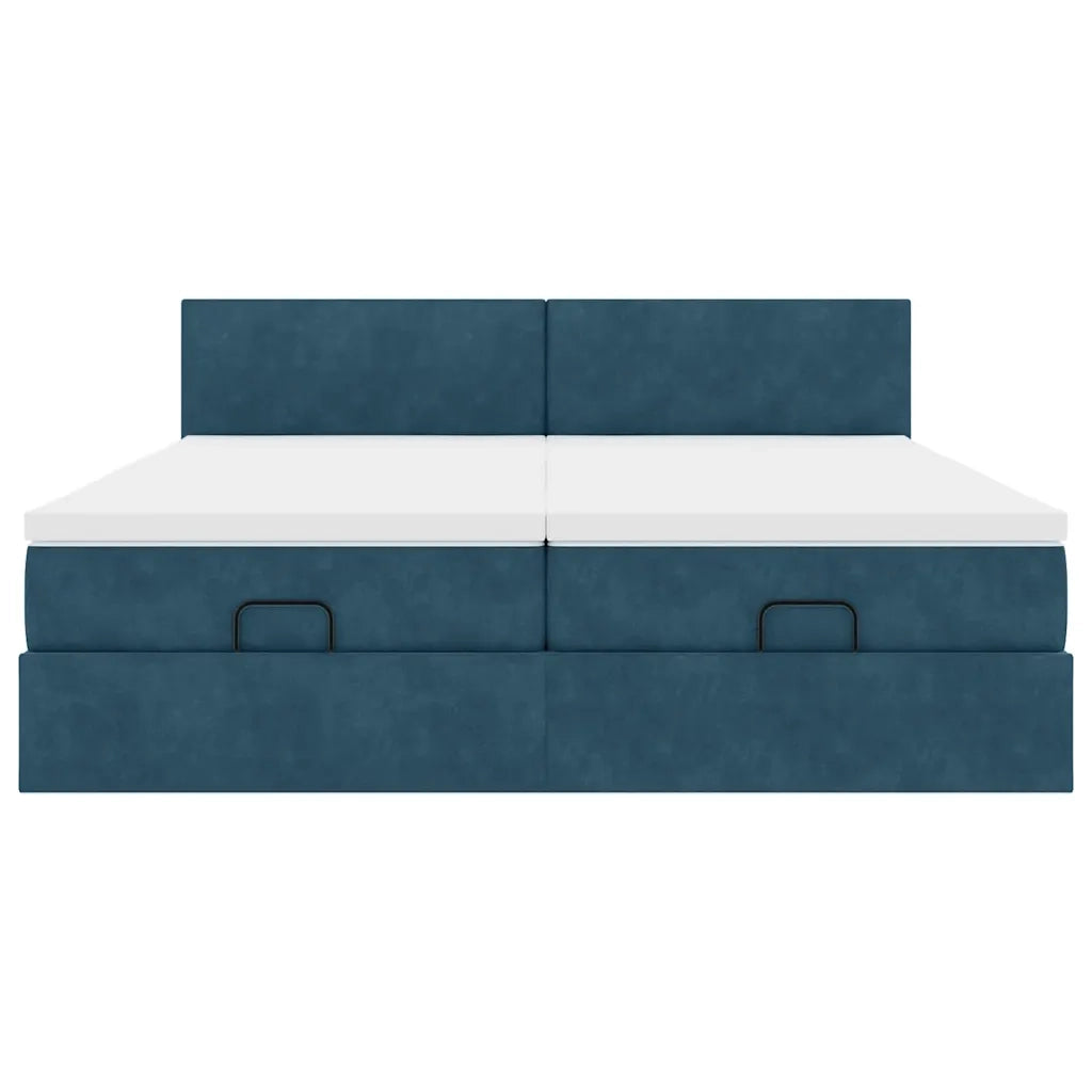 Struttura Letto Pouf con Materassi 200x200 cm Velluto