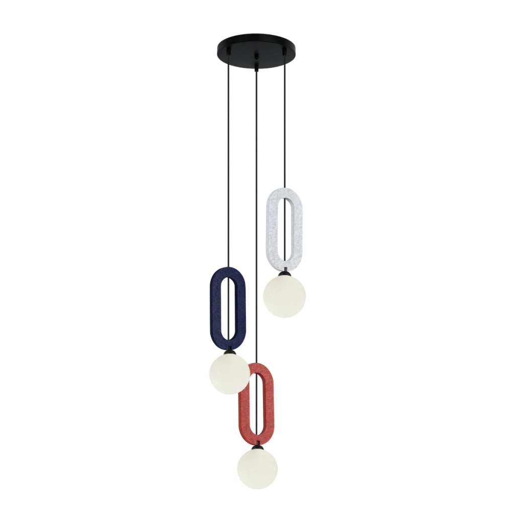 Lampada a sospensione MASSO feltro multicolor 3xG9 Italux