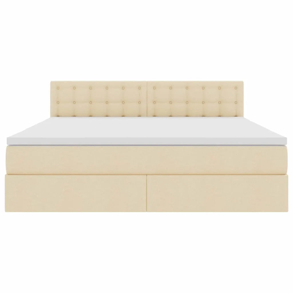 Letto con contenitore e materasso Crema 180 x 200 cm