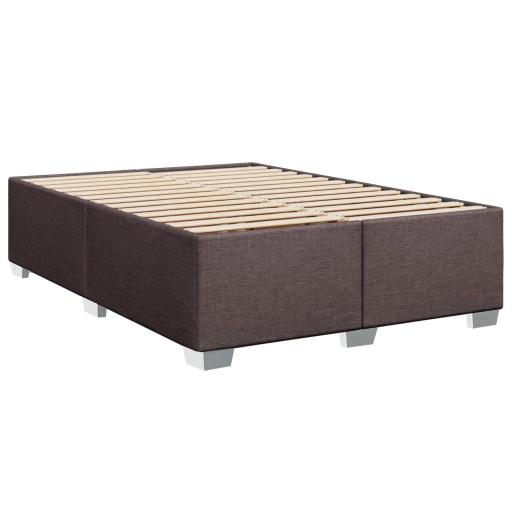 Giroletto a Molle con Materasso Marrone Scuro 160x200cm Tessuto 3290556