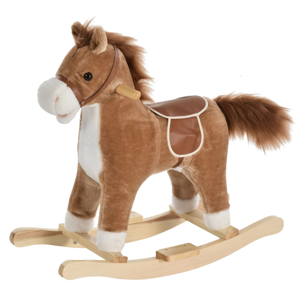Cavallo Dondolo Peluche ¨C Minimal ¨C Marrone 65x32.5x61 cm