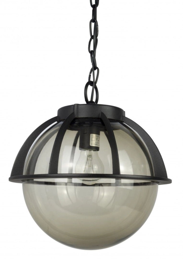 Lampada sospensione esterna sfera 25cm nera E27 IP43