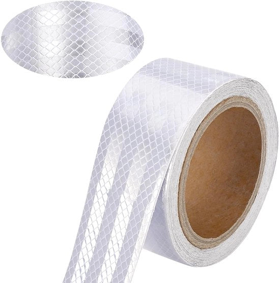 Nastro riflettente - sicurezza - 10 metri - bianco