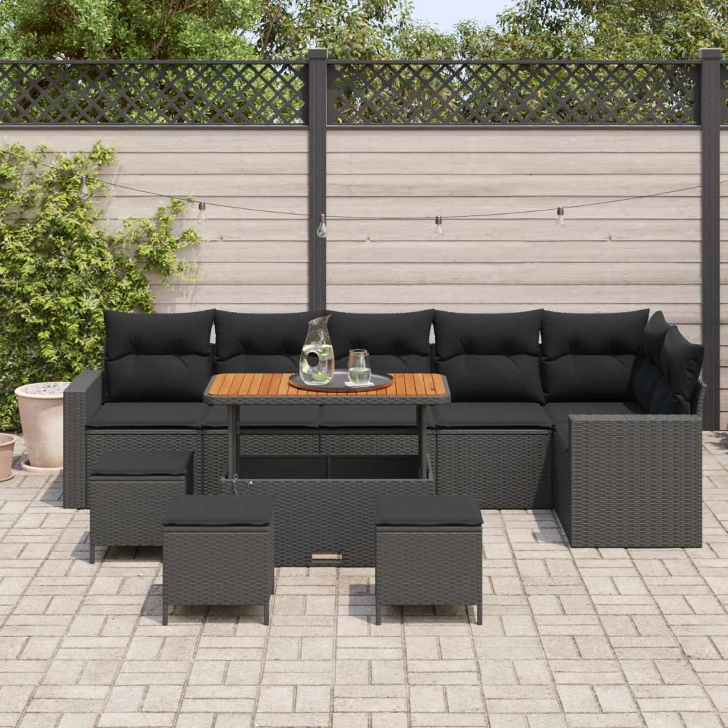 Set Divano da Giardino 10 pcs Nero polyrattan 3361639