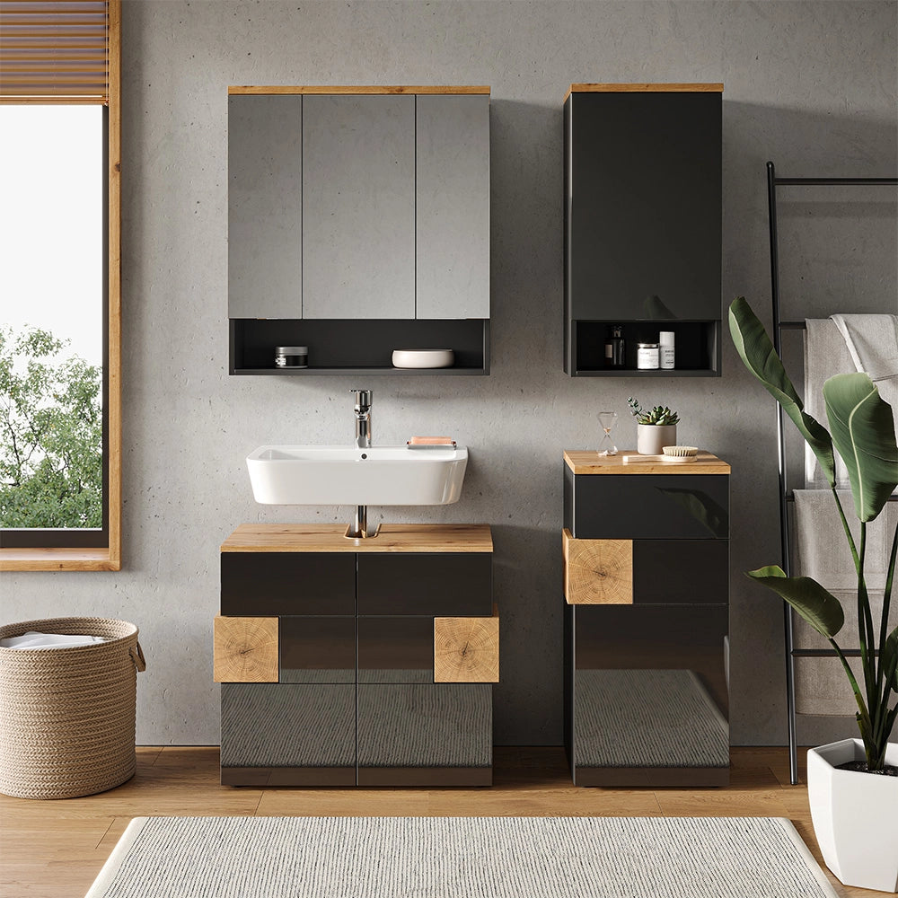 Set di mobili da bagno Eden Antracite 4 parti Vicco