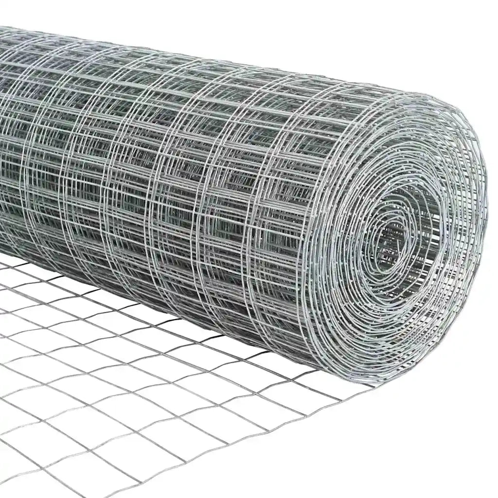 Recinzione da Giardino | Recinzione con Posto Argento 0,4 x 25 m Acciaio e PVC