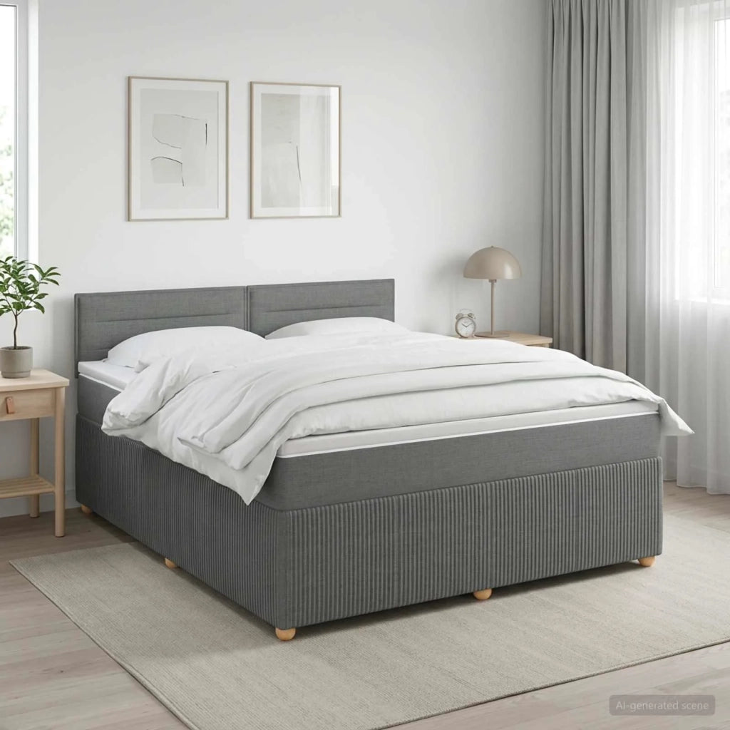 Letto box spring con materasso Grigio Scuro 140 x 200 cm 3452940