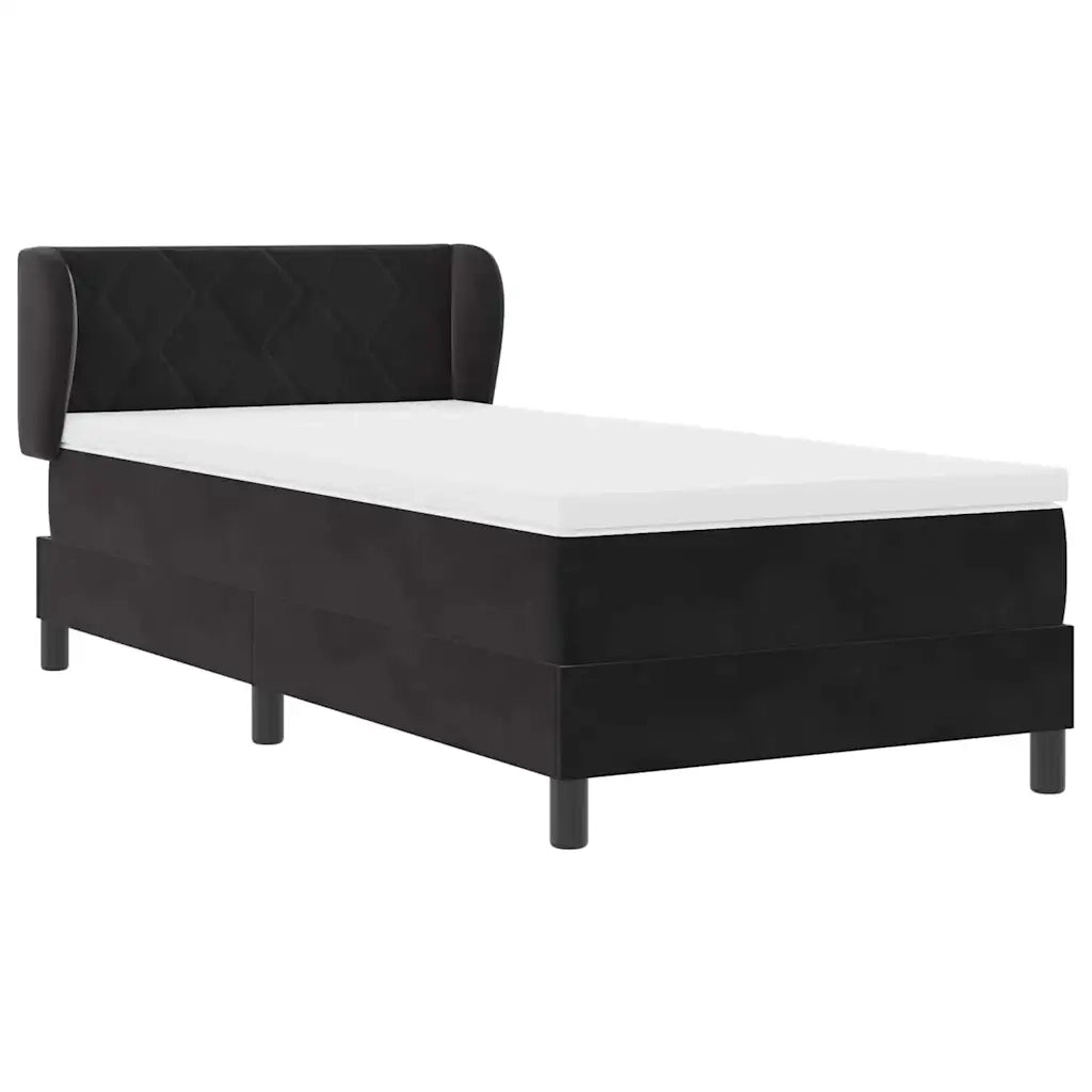 Letto a molle con testiera Nero 100 x 200 cm Velluto 3340432