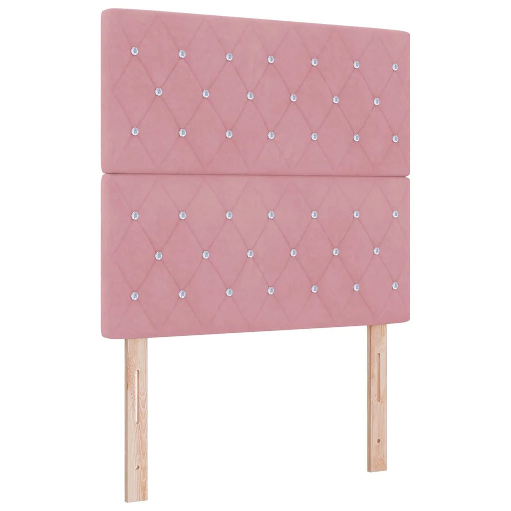 Testiera LED con strisce LED con testiera Rosa 100 cm Velluto 3338359