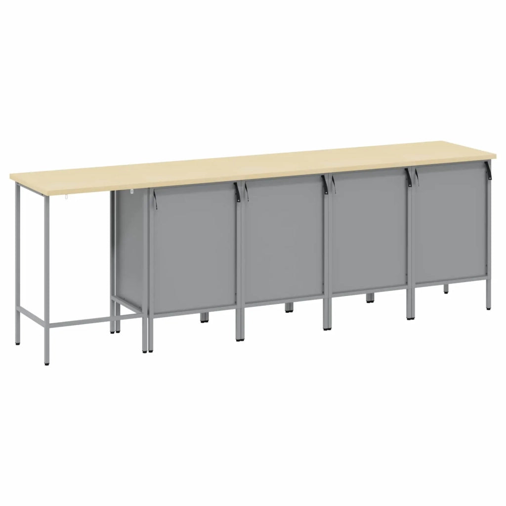 Set di mobili da lavoro con cassetto 5 pz Nero e Grigio 3321394