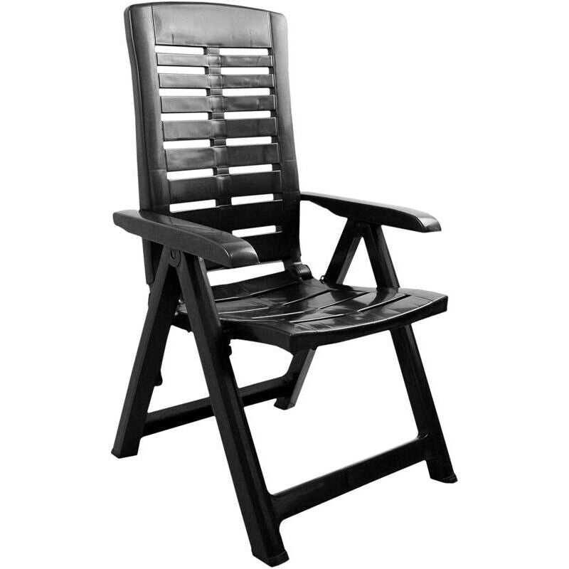 MAURY'S POLTRONA PIEGHEVOLE YUMA  IN RESINA A 5 POSIZIONI IN COLORE NERO 60 X 61 X 109 CM