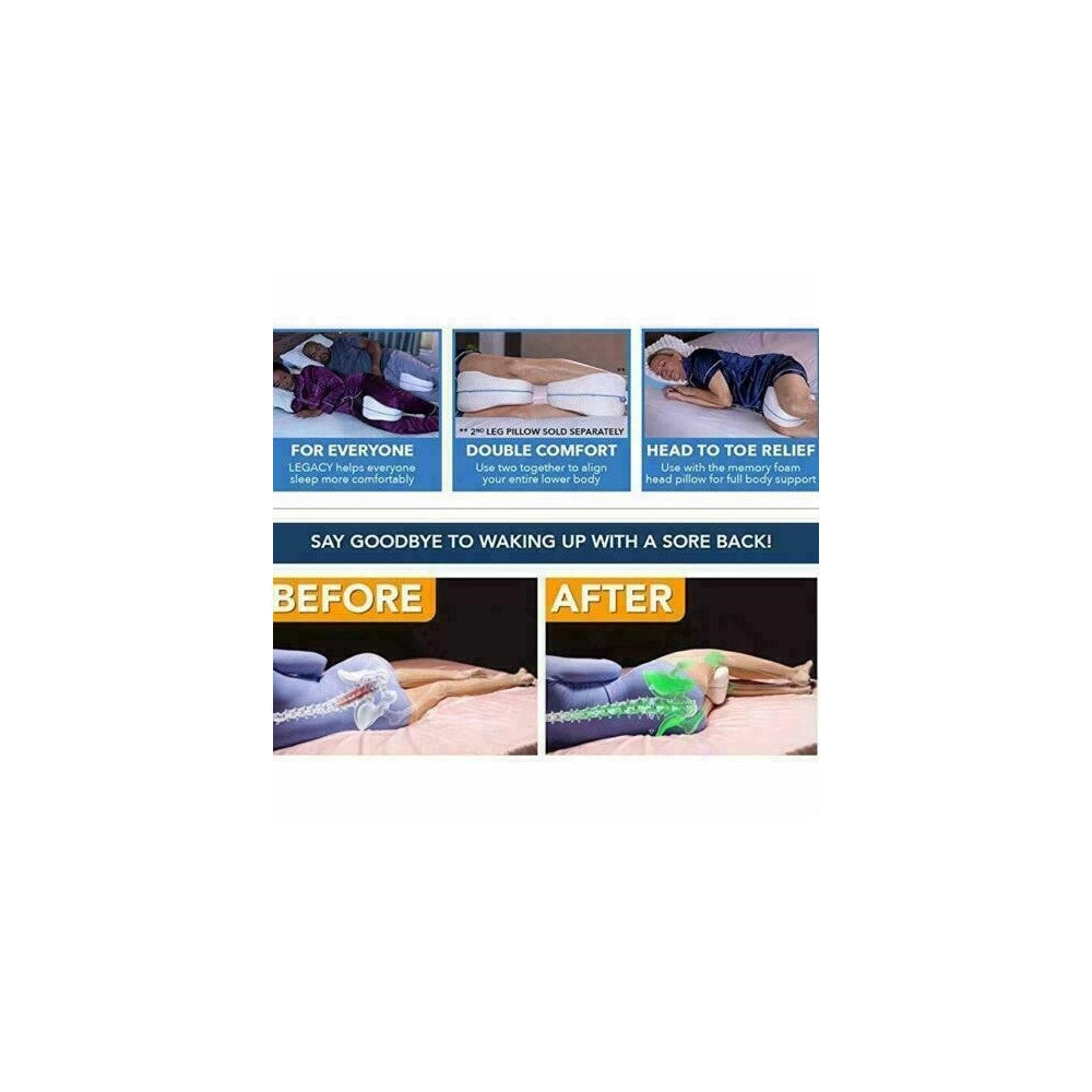 Trade Shop - Cuscino Tra Le Gambe Memory Foam Supporto Ortopedico Ginocchia Schiena Lavabile -