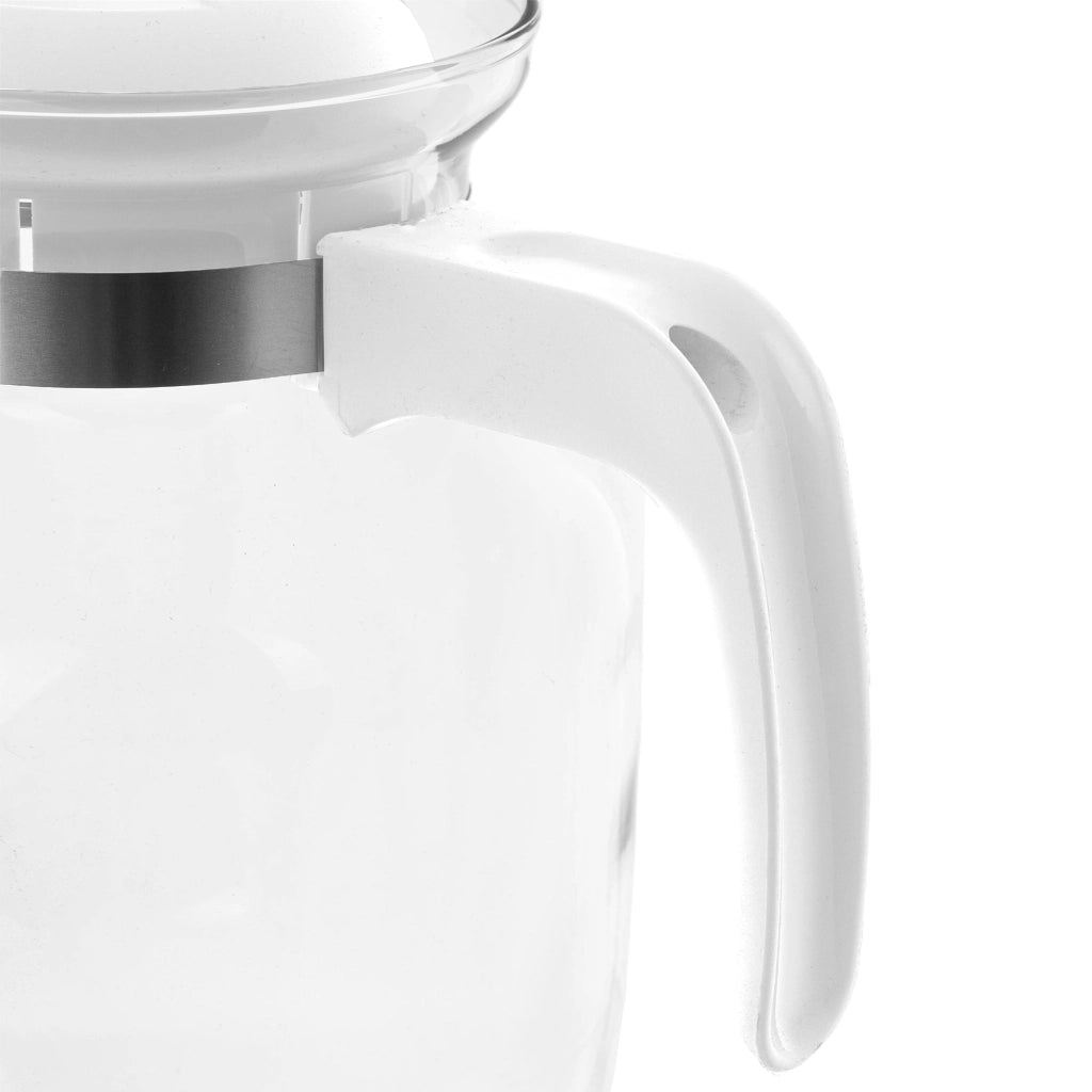 KADAX Brocca in vetro per tè e caffè da 1,5 l, resistente al calore, con coperchio, colore bianco.