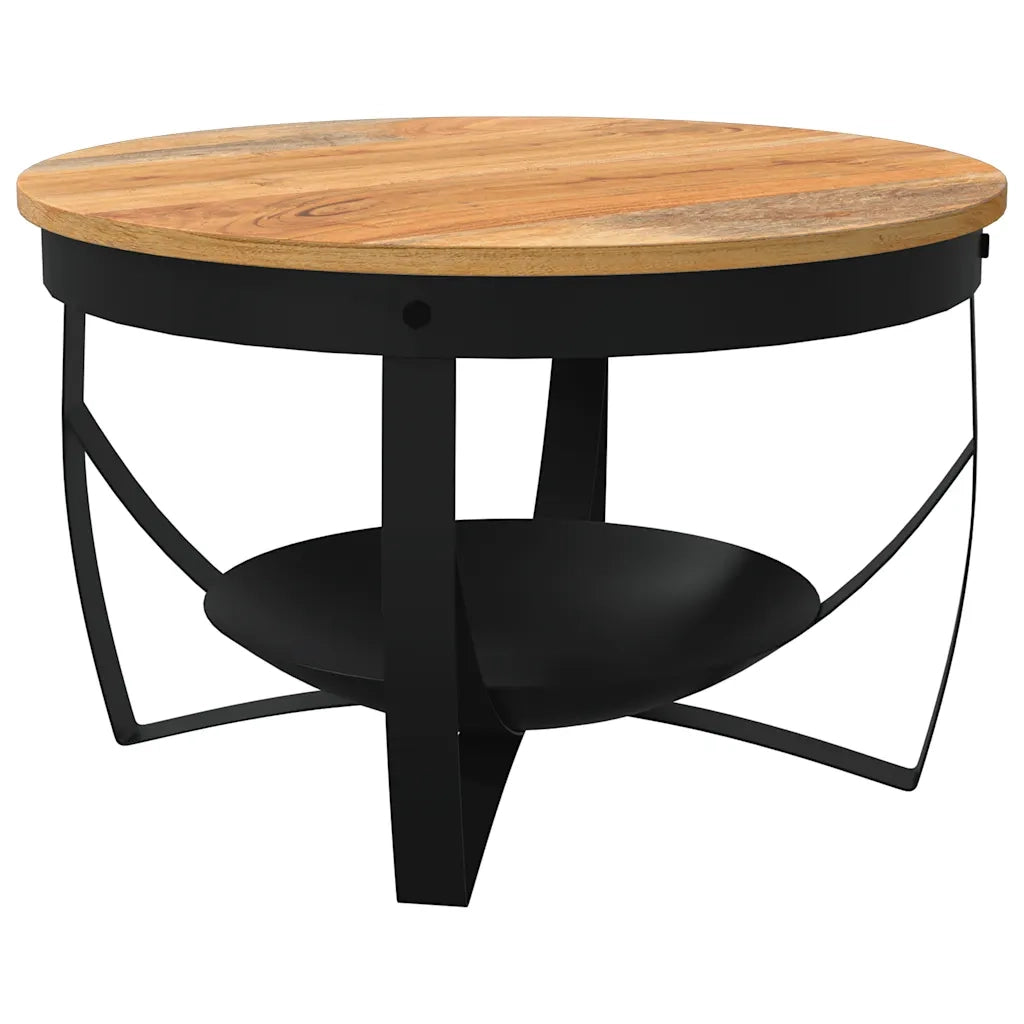 Tavolino da Salotto Ø68x43 cm in Legno Massello di Acacia