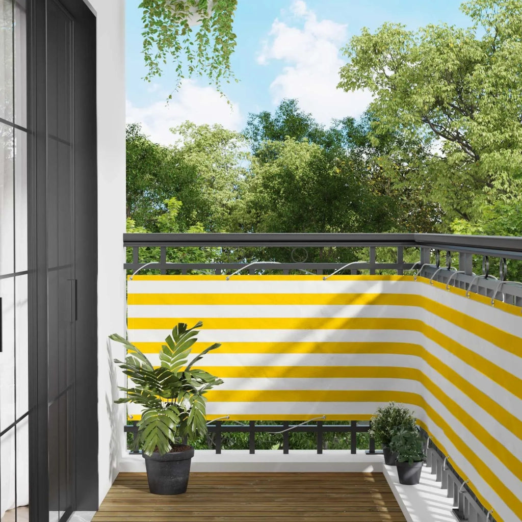 Schermo da balcone Giallo e Bianco 75 x 200 cm 42030618