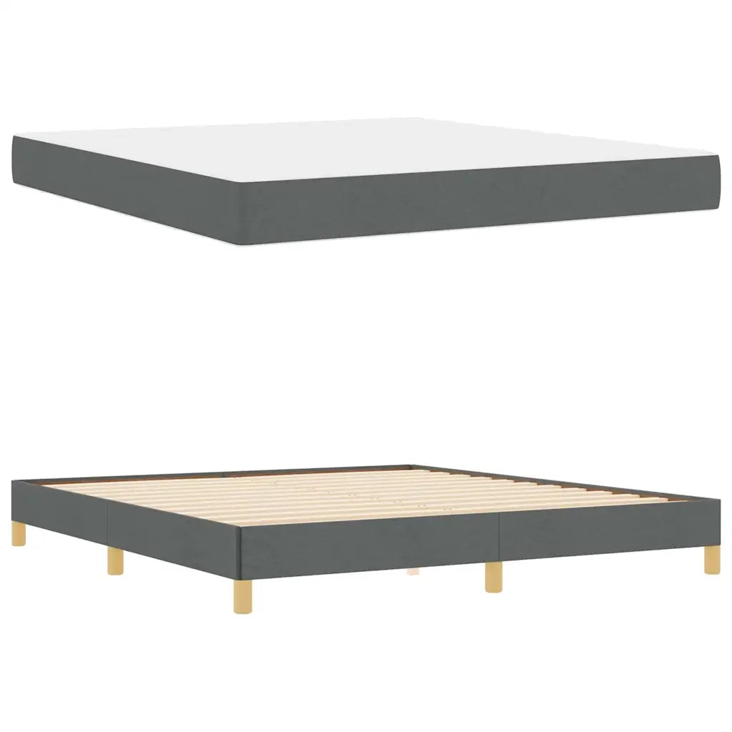 Letto a molle con materasso Grigio scuro 180 x 200 cm Tessuto