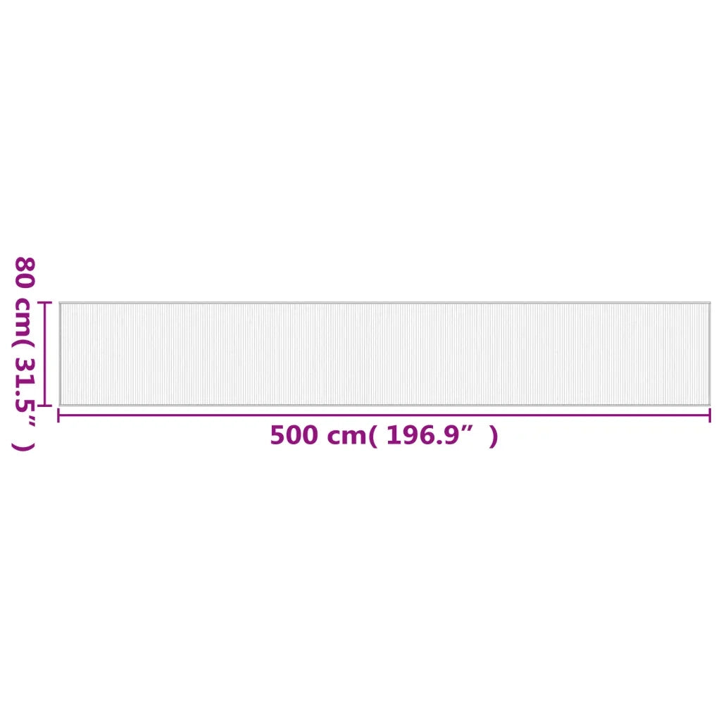 Tappeto Rettangolare Grigio 80x500 cm in Bambù 376928