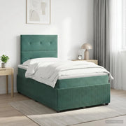 Letto box spring con materasso Verde Scuro 120 x 190 cm Velluto 3454568