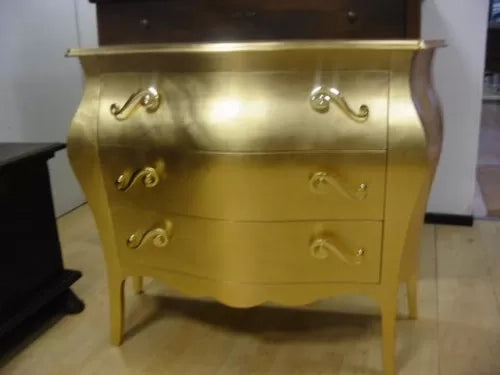 Comò bombato 3 cassetti 100*42*85 oro (1251) - Mobili 2G