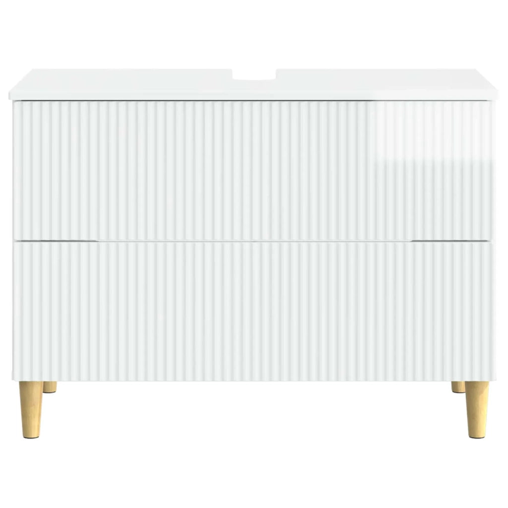 Armadio per Lavabo da Bagno ARNHEM Bianco Lucido 896579