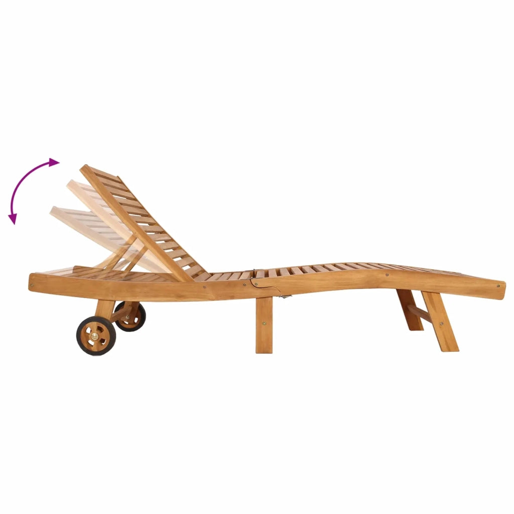Lettino da sole 2 pcs Marrone Legno di teak solido 42032682