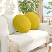 Cuscini per Seduta 2 pcs Giallo Ø50 x 19 cm Velluto 42014181