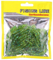 Set di Kunstaas da 50 pezzi - Plastica morbida - Aletta T - Verme Grub - Kunstaas per Trota - Kunstaas per Persico - Materiale duraturo - Vite da pesca a punta acuminata