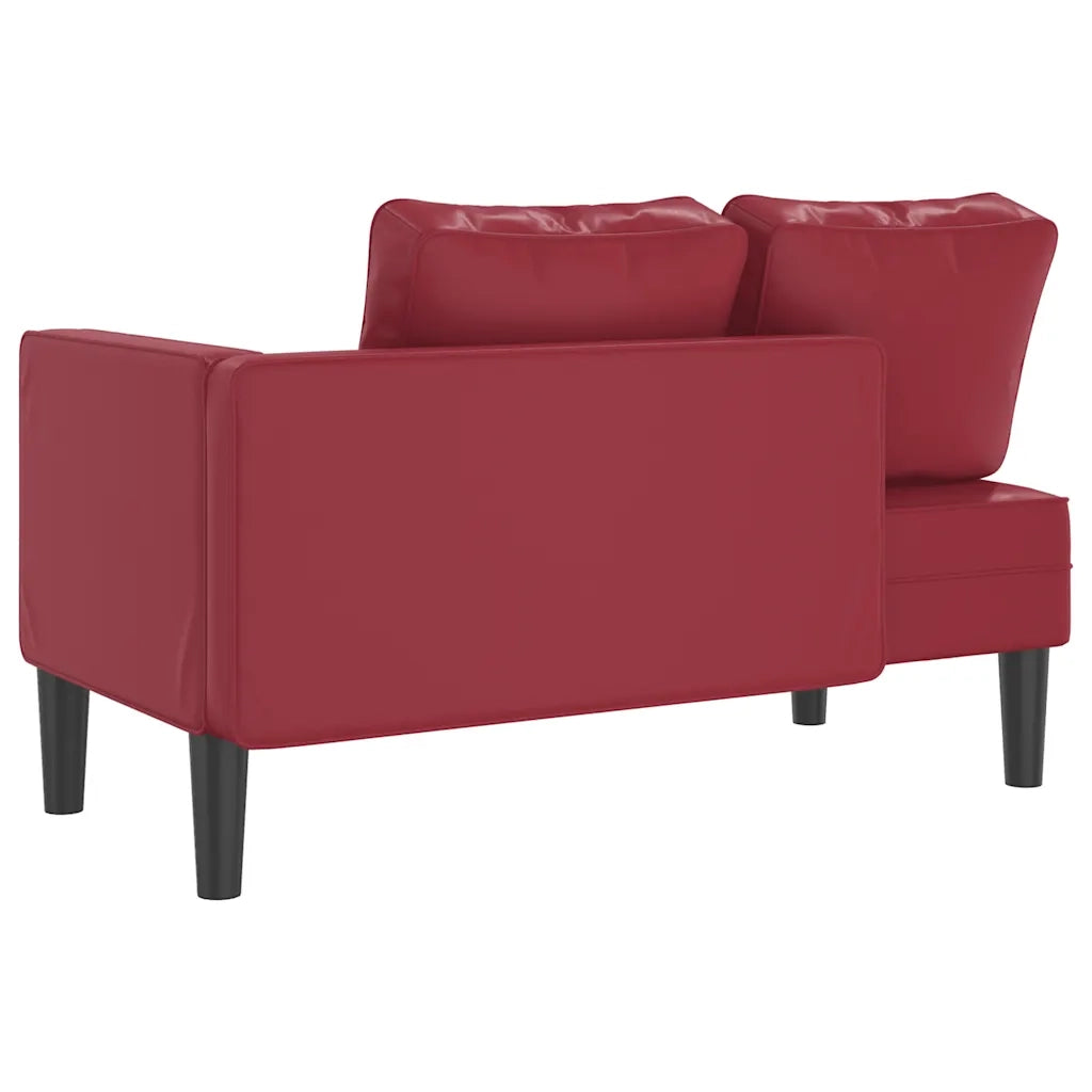 Sdraio con Cuscini Rosso Vino in Similpelle 4007568