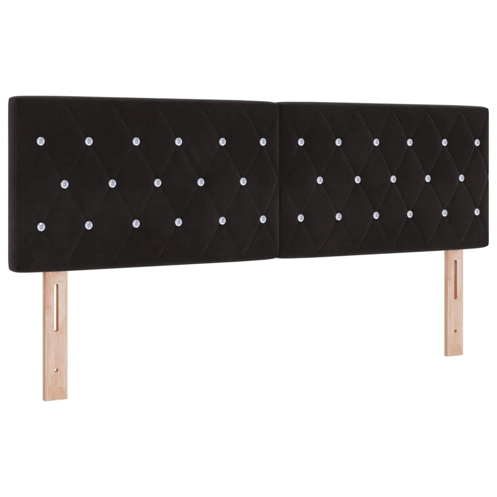 Letto con Box Spring, Materasso e LED Nero 160 x 200 cm Velluto 3452206