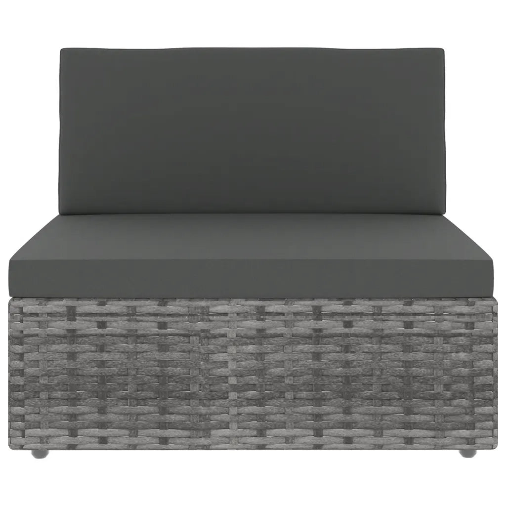 Set Divani da Giardino 7 pz con Cuscini in Polyrattan Grigio 3067178
