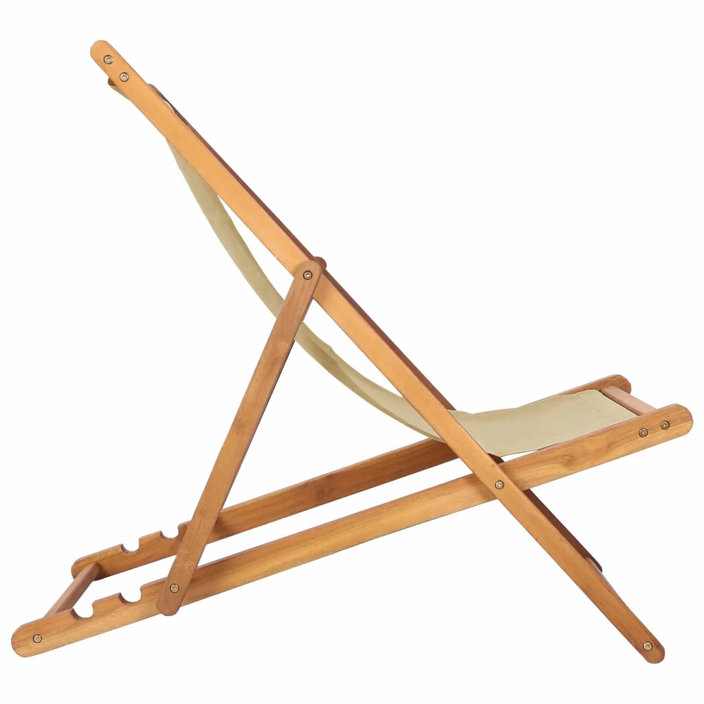 Sedia da Giardino | Sedia da spiaggia Beige Legno di teak solido