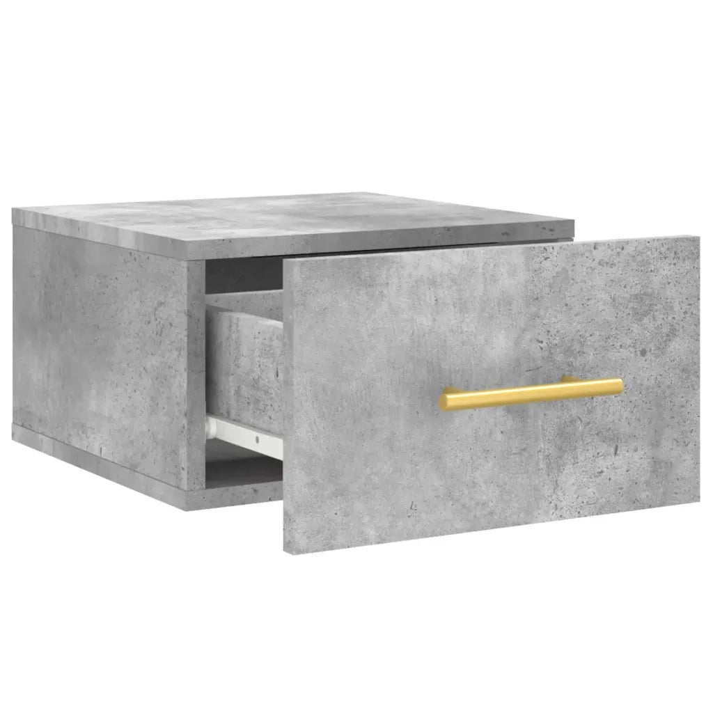 Comodino a Muro Grigio Cemento 35x35x20 cm 829796