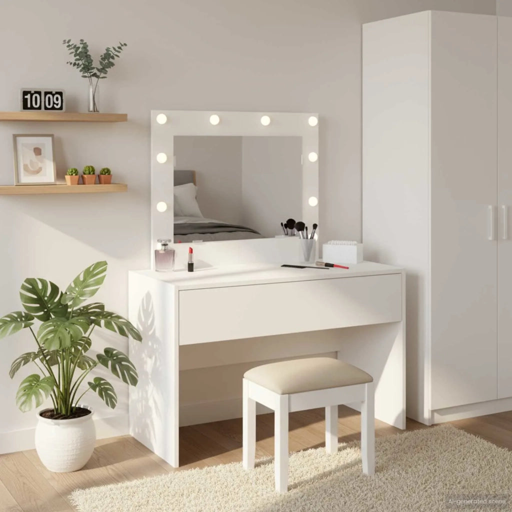 Toeletta | Tavolo da Trucco Bianco 83 x 40 x 70 cm Legno multistrato
